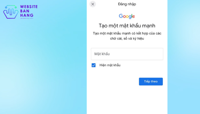 tạo mật khẩu tài khoản google